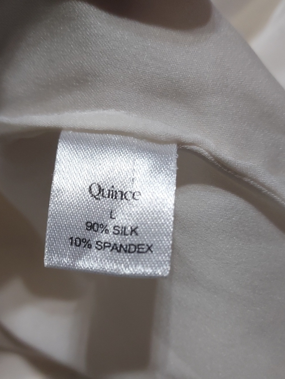 Quince Silk Cream V-Neck Blouse Sz-L With Back And Shoulder Pleats - Picture 7 of 7